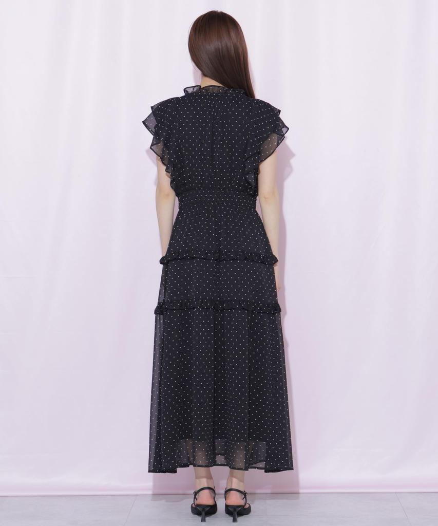 By Frill Tiered Dress [JILL JILLSTUART] [Black Dot/FR]