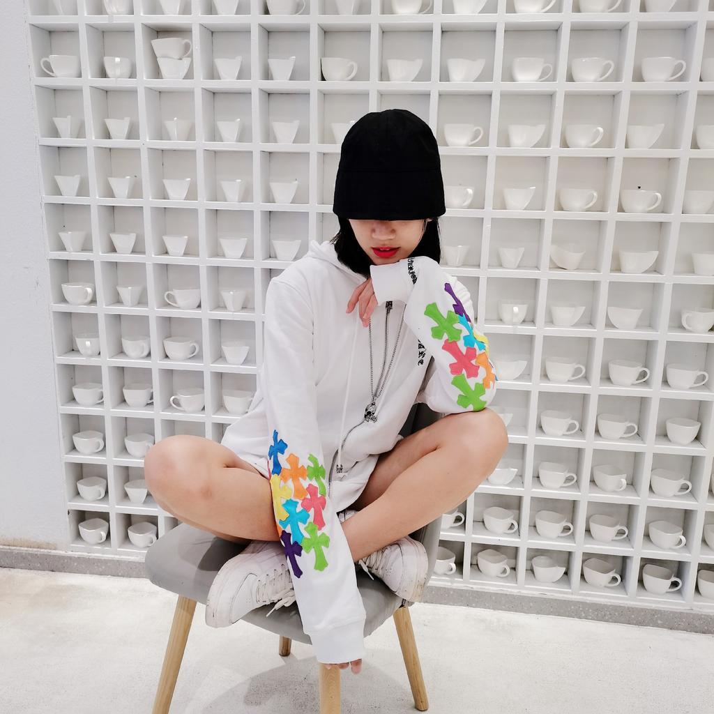 8149 CHROME HEARTS 2025 New Spring and Autumn Plus-size Thin Style Classic Style Logo Zipper Hooded Sweatshirt for Couples
