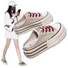 Thick-soled Bag Head Half Slippers Women's Outer Wear 2025 New Height Increase One Pedal Without Heel Muffin Canvas Single Shoes Versatile