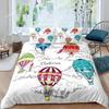 Hot Air Balloon Duvet Cover Set King Queen Full Size Polyester Comforter Cover For Kids Boys Girls Bedding Set With Pillowcase