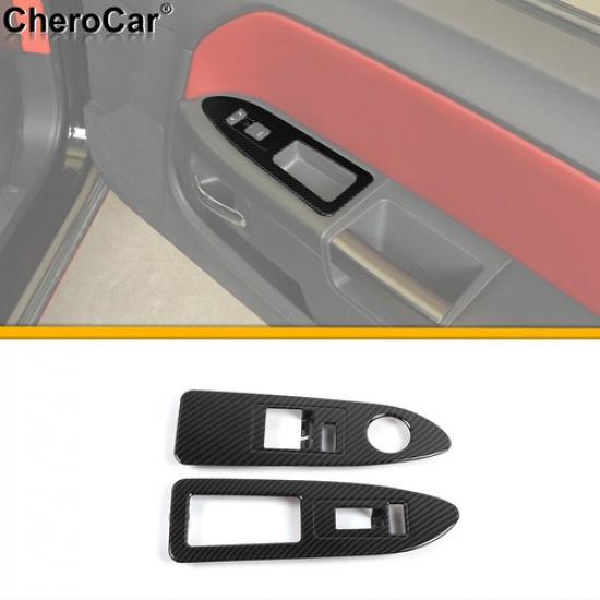 For 2009-2014 Dodge Challenge Window Lift Switch Button Panel Decor Carbon Fiber