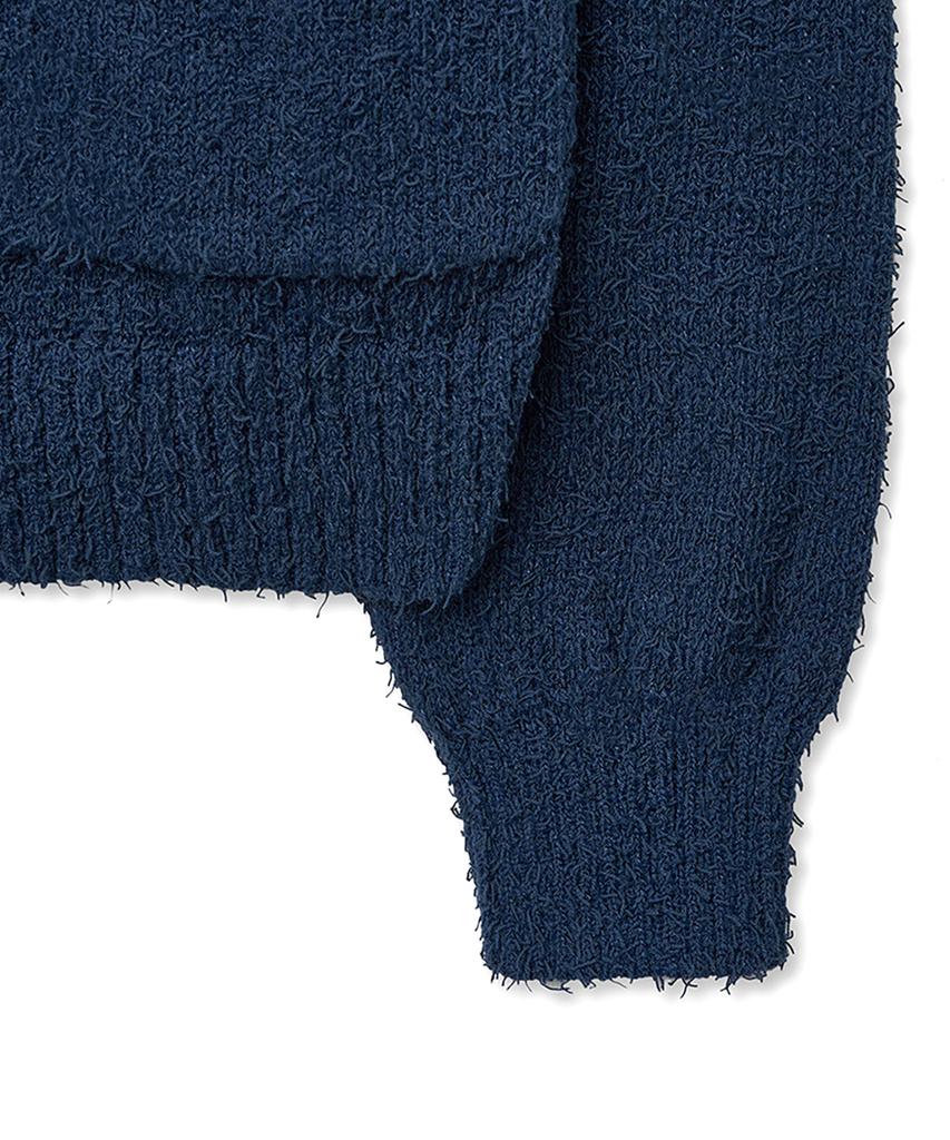 Noirer Boucle 80S Oversized Cardigan (Marine Blue)