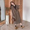Women's Clothing Niche Design Temperament Retro Long Suit Windbreaker New Contrast Color Long Suit Jacket