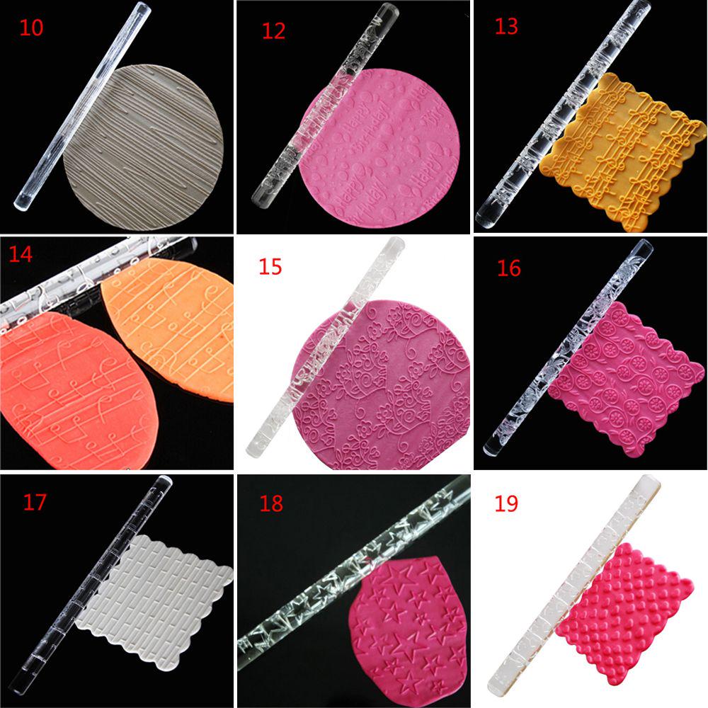 Acrylic Rolling Pin Fondant Cake Impression Pastry Roller Embossing Baking Tools Acrylic Rolling Pin Fondant Cake Impression Pastry Roller Embossing Baking Tools