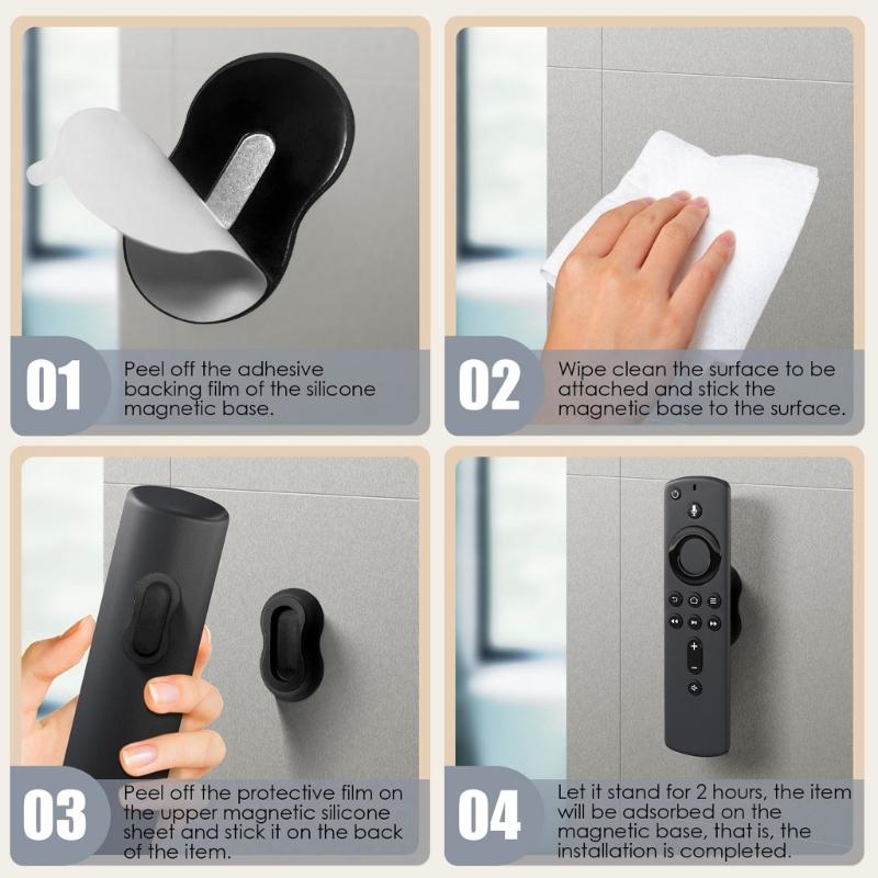 Magnetic Silicone Remote Control Holder Adhesive Sticker Nonslip for Home Office Easy Installation Compatibility