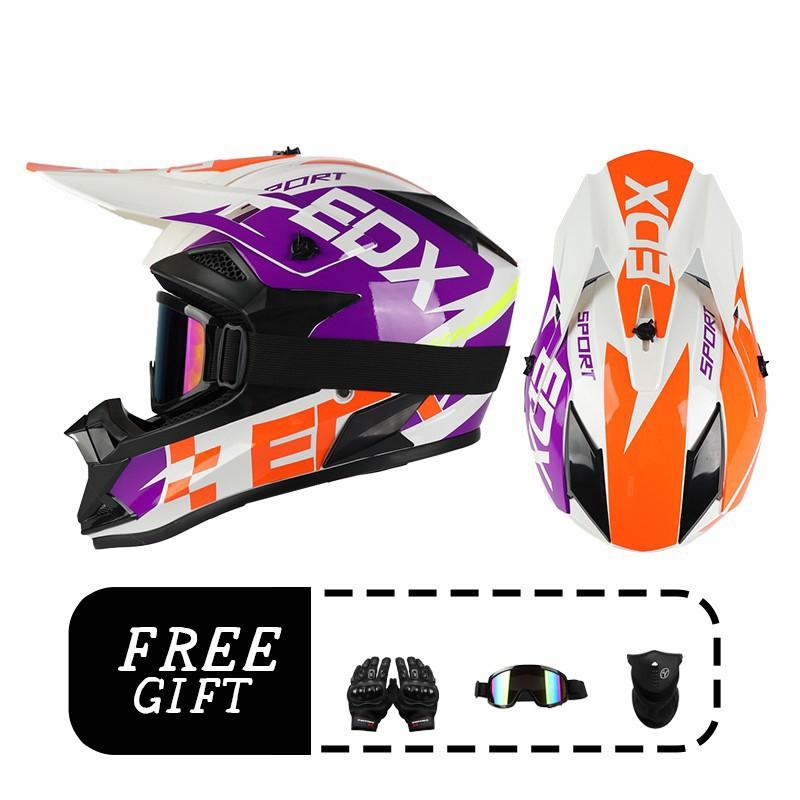Off-Road Motorcycle Helmet 3-Piece Set Karting Mountain Biking ABS Safety Gear