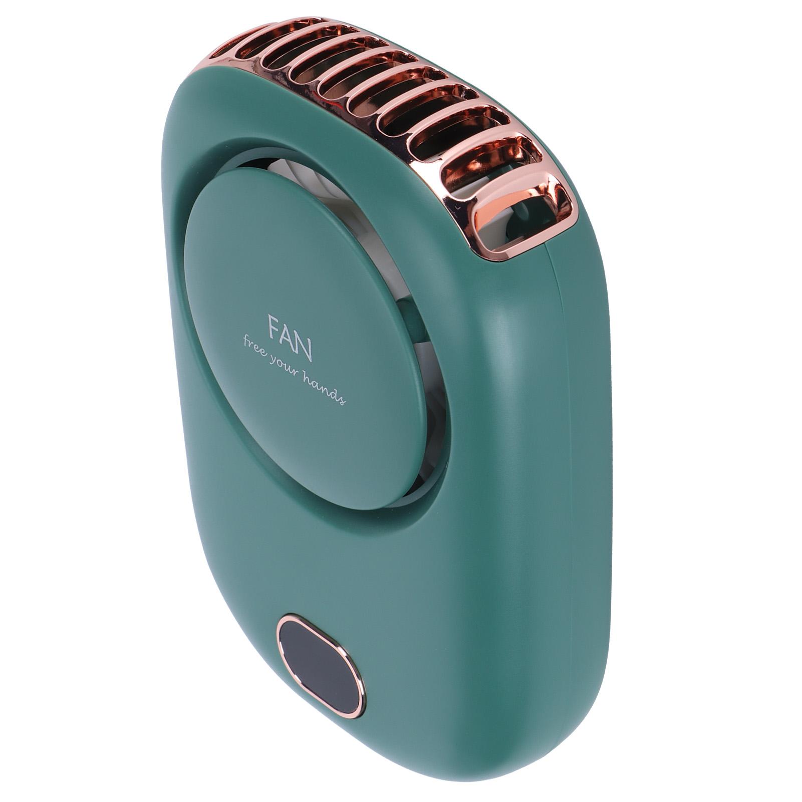 

Mini Electric Fan Portable USB Charging Neck Hanging Bladeless Fan for Outdoor Sports Travel Green