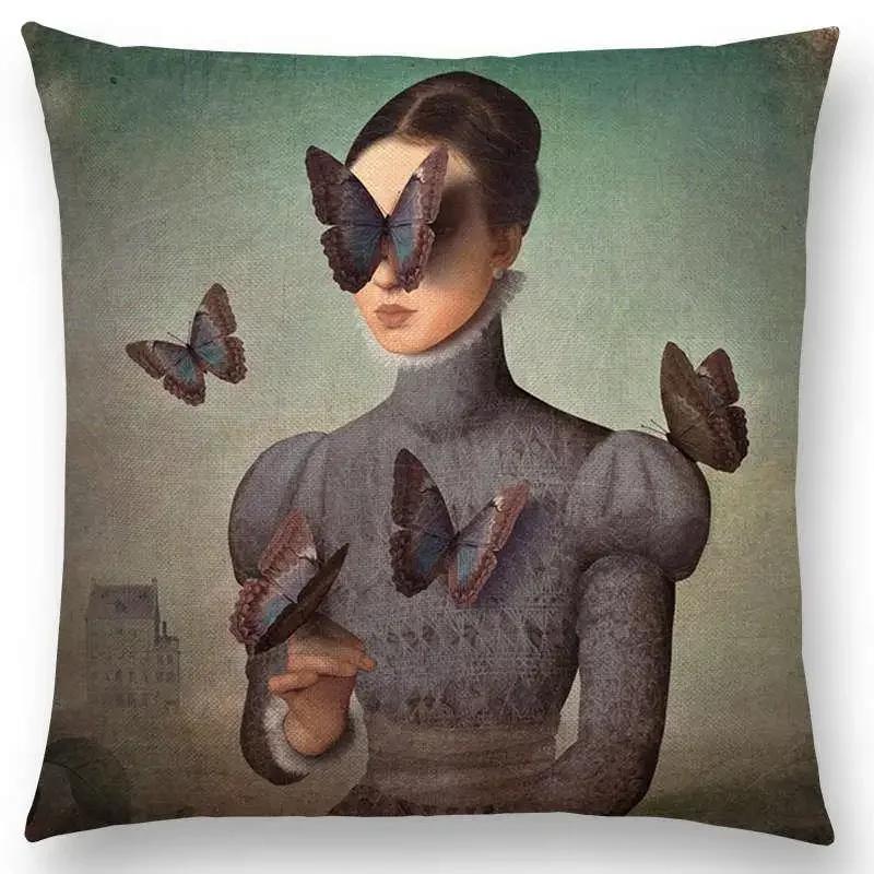 New Elegant Lady Cute Girl Shakespeare Imagine Fantasy Oil Painting Dreamy Feeling Fable Fate Thorw Pillow Case Cushion Cover