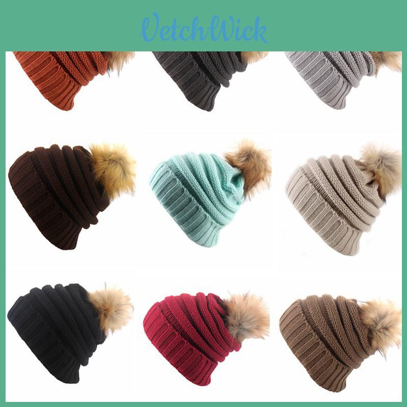 Stylish Winter Women's Knitted Beanie Hat With Versatile Pom Pom Design And Warm Material