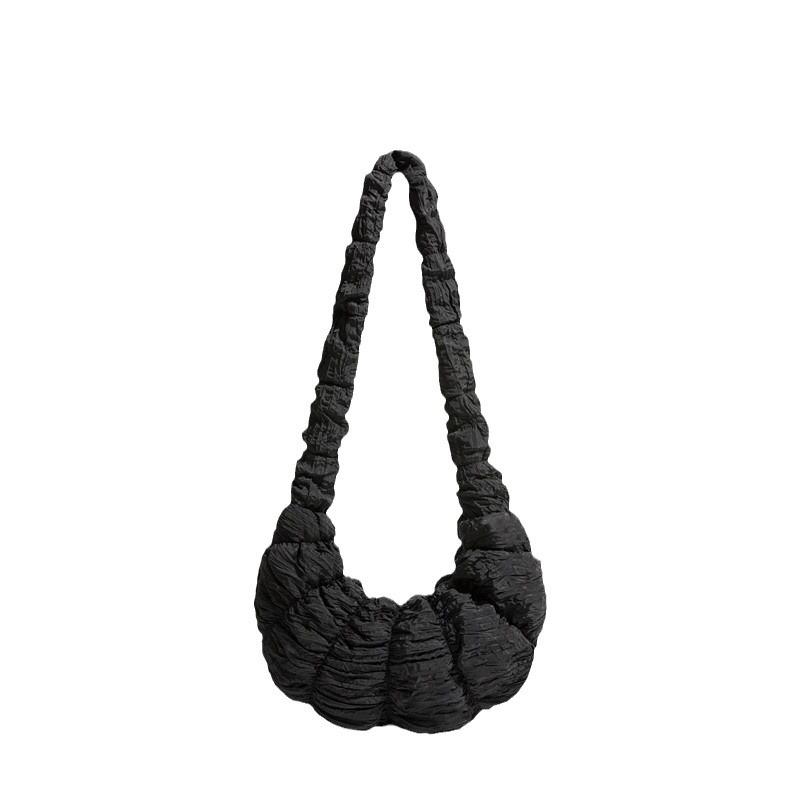 New Croissant Croissant Pleated Cloud Bag Large Capacity Dumpling Bag One Shoulder Half Moon Bag