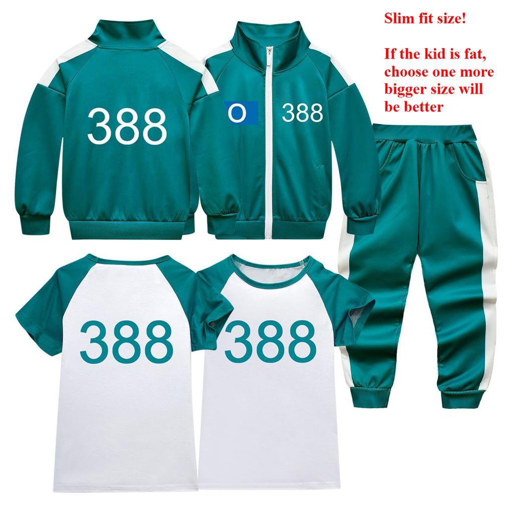 Dětské Chlapecké Dívčí Filmové Herní Potisk Dlouhý Rukáv Zipová Bunda Kabát Tričko Kalhoty Set Halloweenský Cosplay Kostým