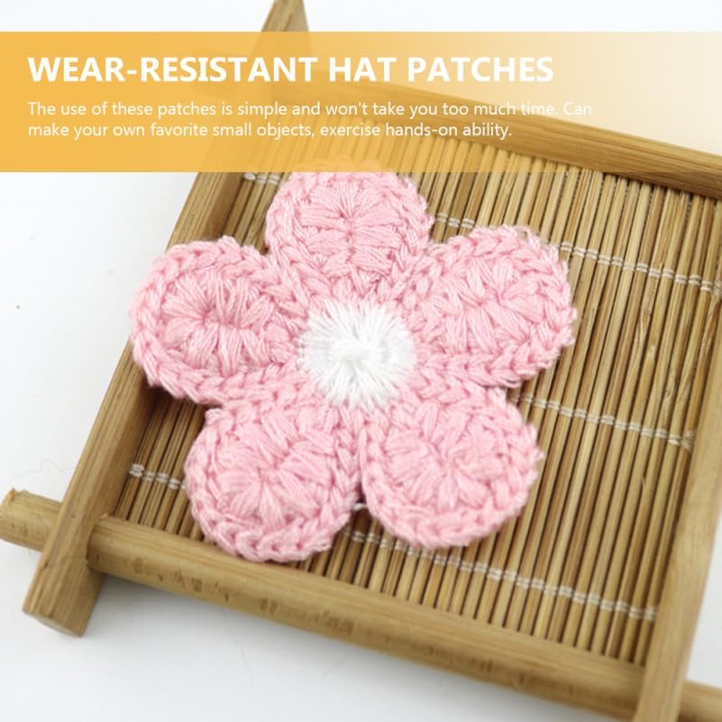 20Pcs Assorted Color Embroidered Flower Patches, 1.97" Polyester Appliques for Clothes, Hats, Bags, DIY Crafts, Sewing Decorations