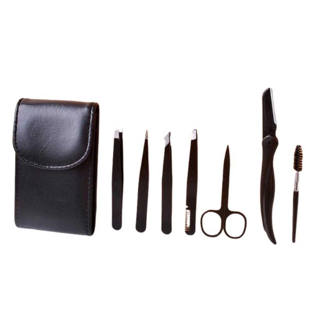 8/9Pcs Stainless Eyebrow Grooming Kit 7/8in1 Precision Tweezers Eyebrow Trimmer Set Eyebrow Brush Eyebrow pencil