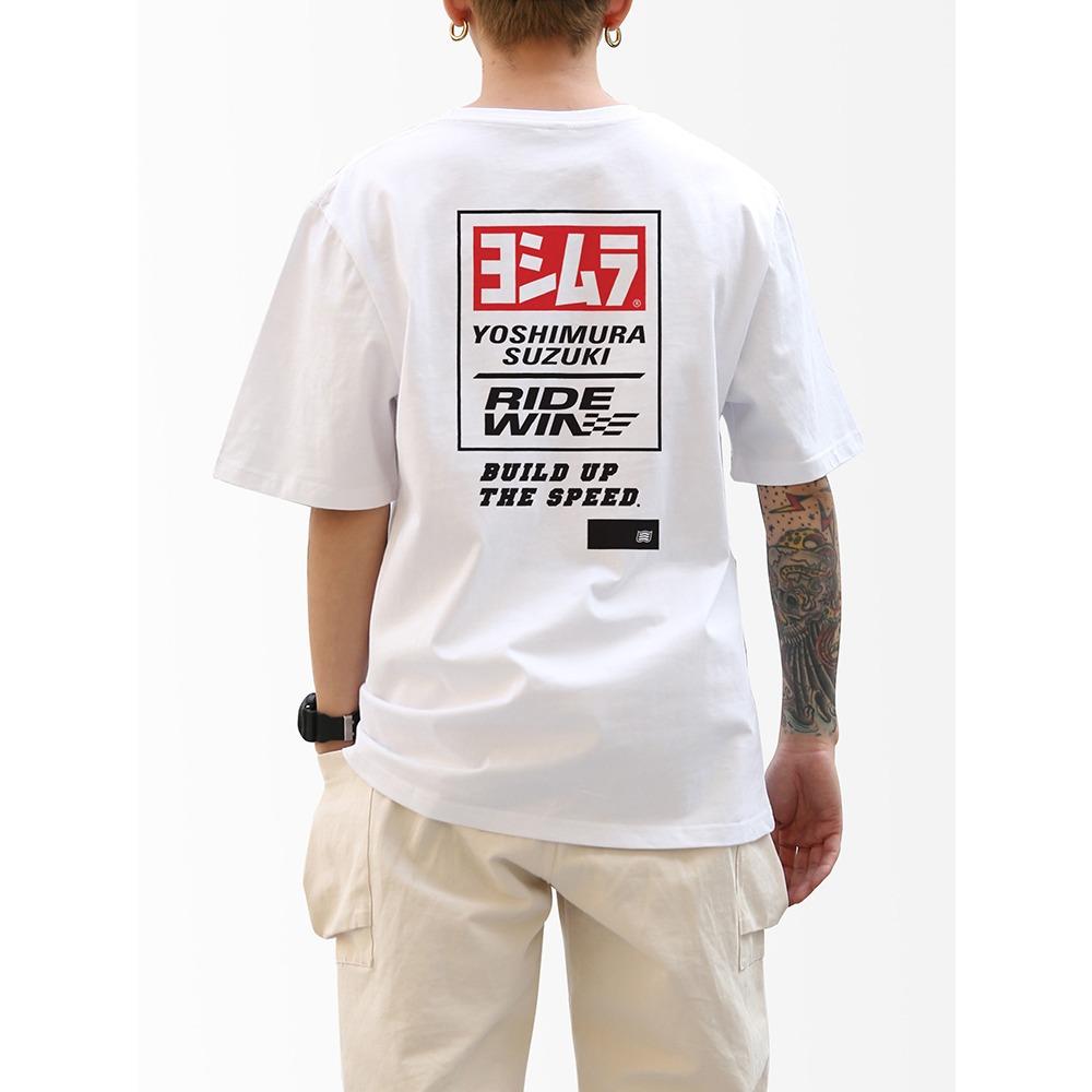 Yoshimura Exhaust X HYOD Joint Locomotive Modification Factory Men and Women Loose Cotton Short Sleeve T-shirt Suzuki Motorcycle