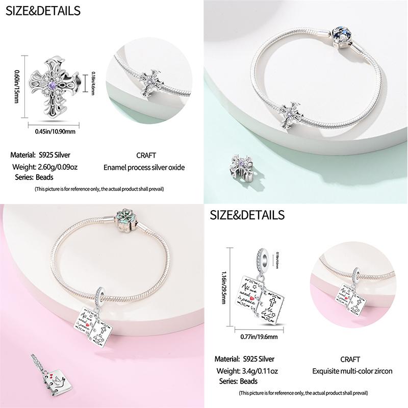 Holy Blessing copper Cross Wings Bible White Dove Classical 3mm Charm Bead Charms Bead Charms Compatible With Pandora Authentic Bracelets Do It Yourse