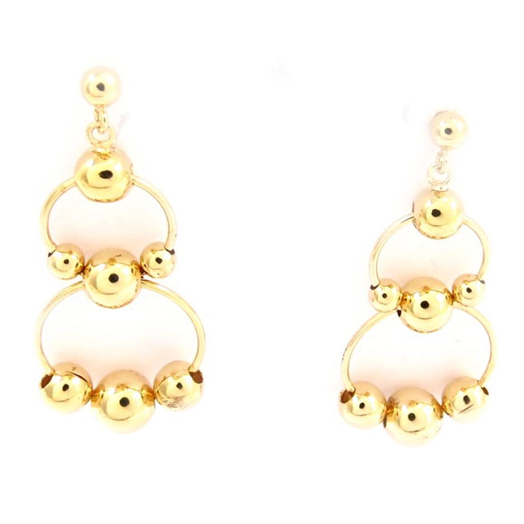 Les Trésors De Lily [F9207] - Boucles Plaqué Or 'Chorégraphie' doré - 35x20 mm