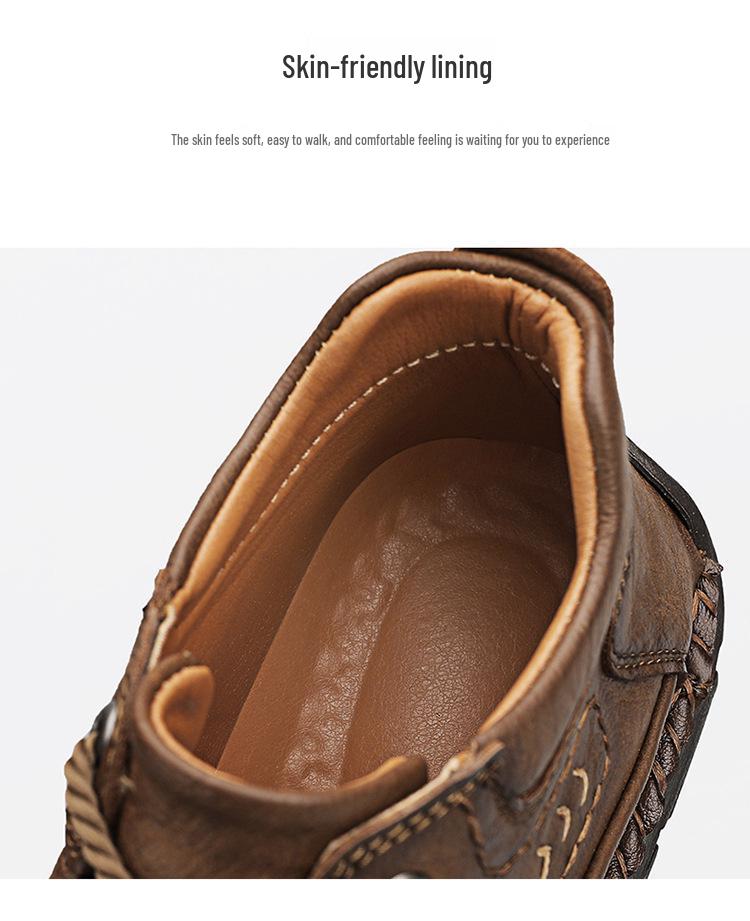 2024 Autumn/Winter Men's Plus Size High-Top Cotton-Lined Casual Warm Shoes