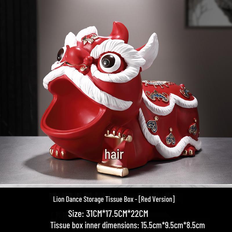 

Awakening Lion Tissue Box: Creative Home Decor for Entryway or TV Cabinet
