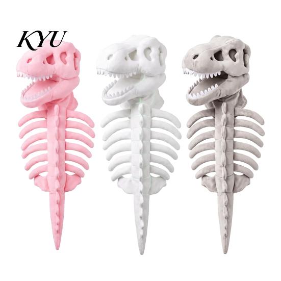 Katze Dinosaurier Knochen Kleidung Haustier Skelett Kostüm, Weiches Plüsch T-Rex Halloween Lustige Cosplay Kleidung Outfit, für Katzen Kleine Hunde Leuchtende Ausrüstung