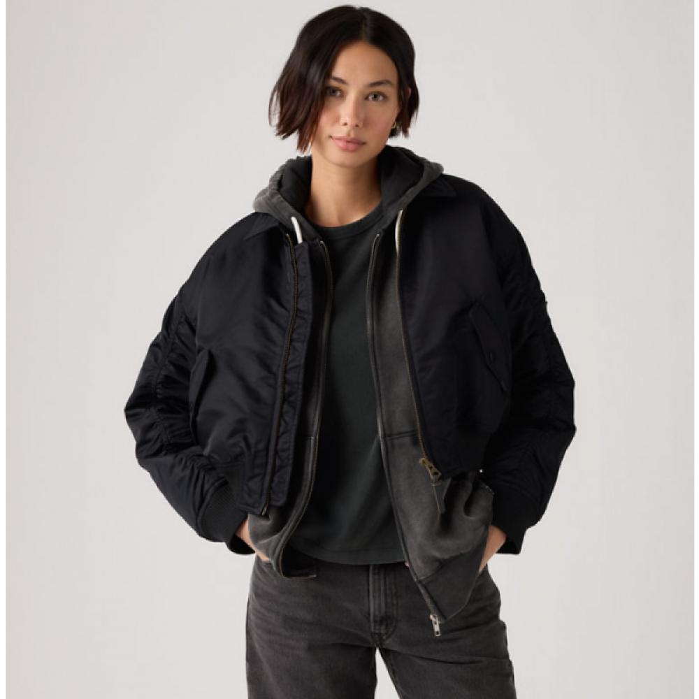 Levi S Women S Boy Crop Bomber Jacket 005aq0001 85(S)