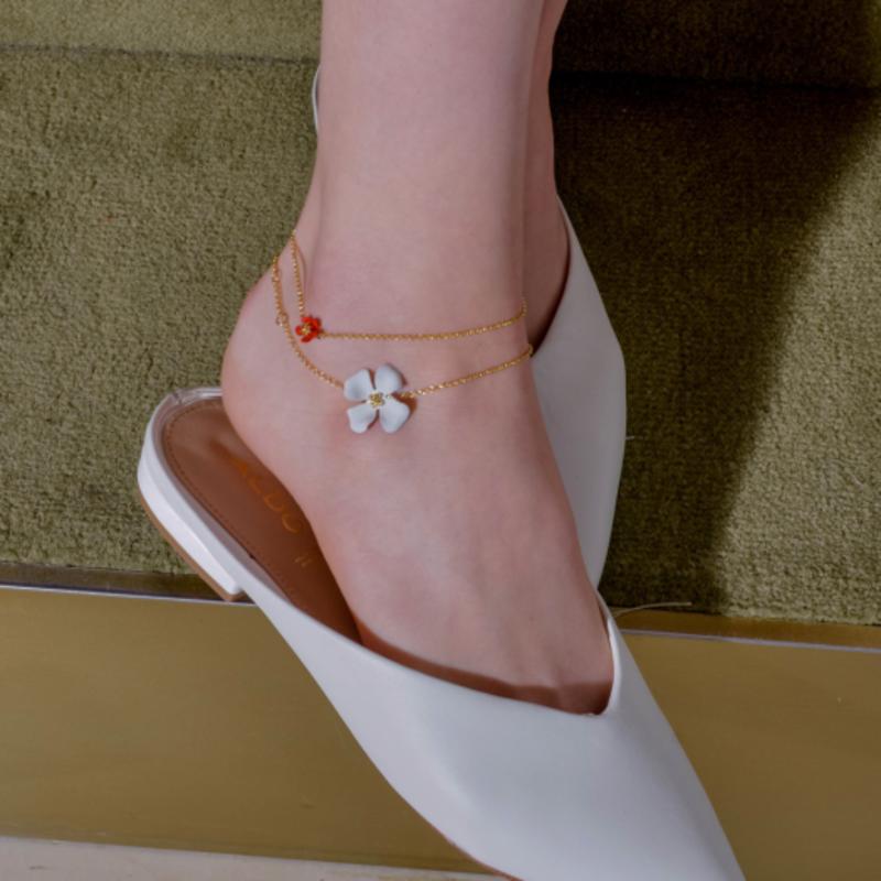 Dana Burton Petite Bianca Flower Anklet