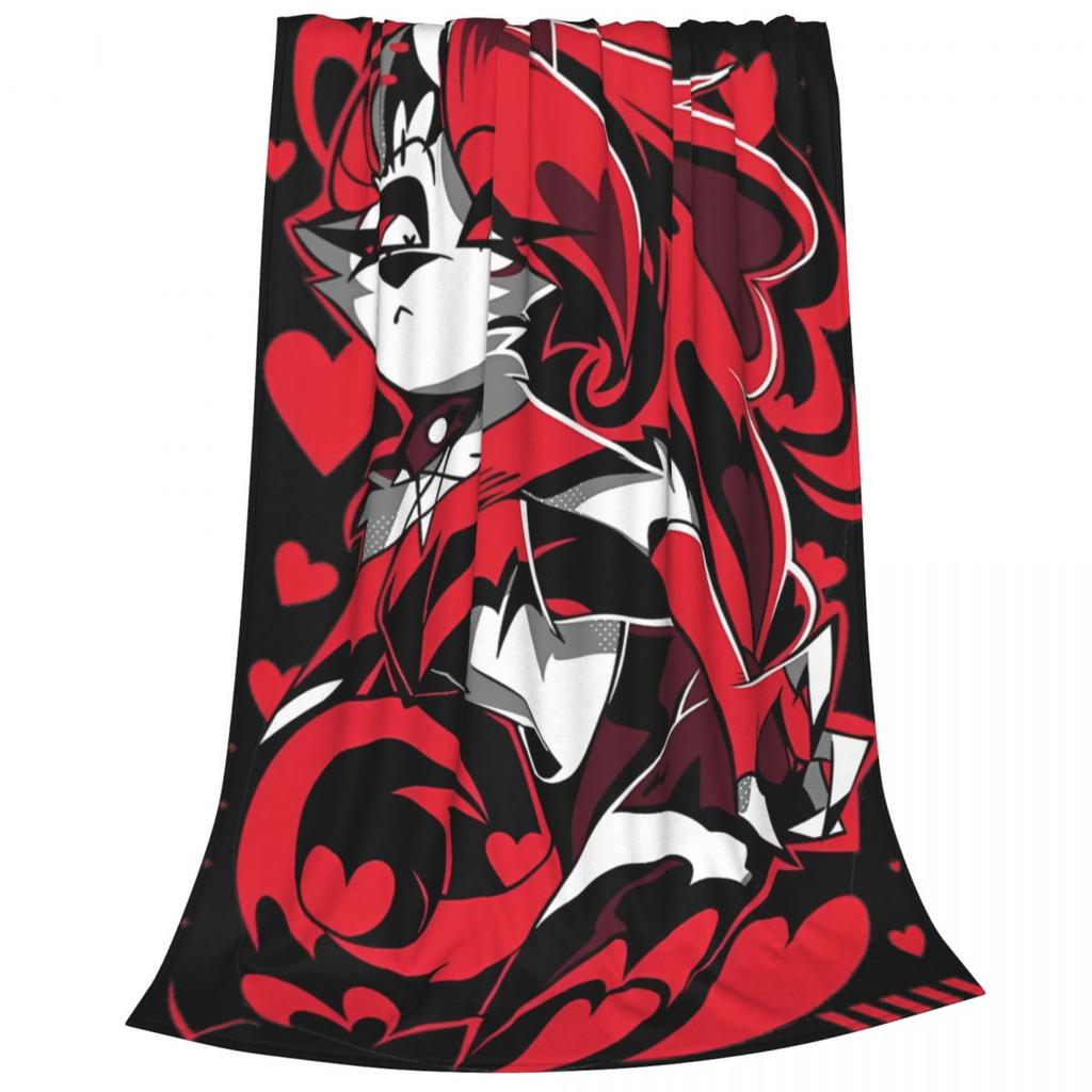 Cartoon Helluva-Boss Blanket Flannel Summer Multi-function Lightweight Throw Blankets for Sofa Car Plush Thin Quilt