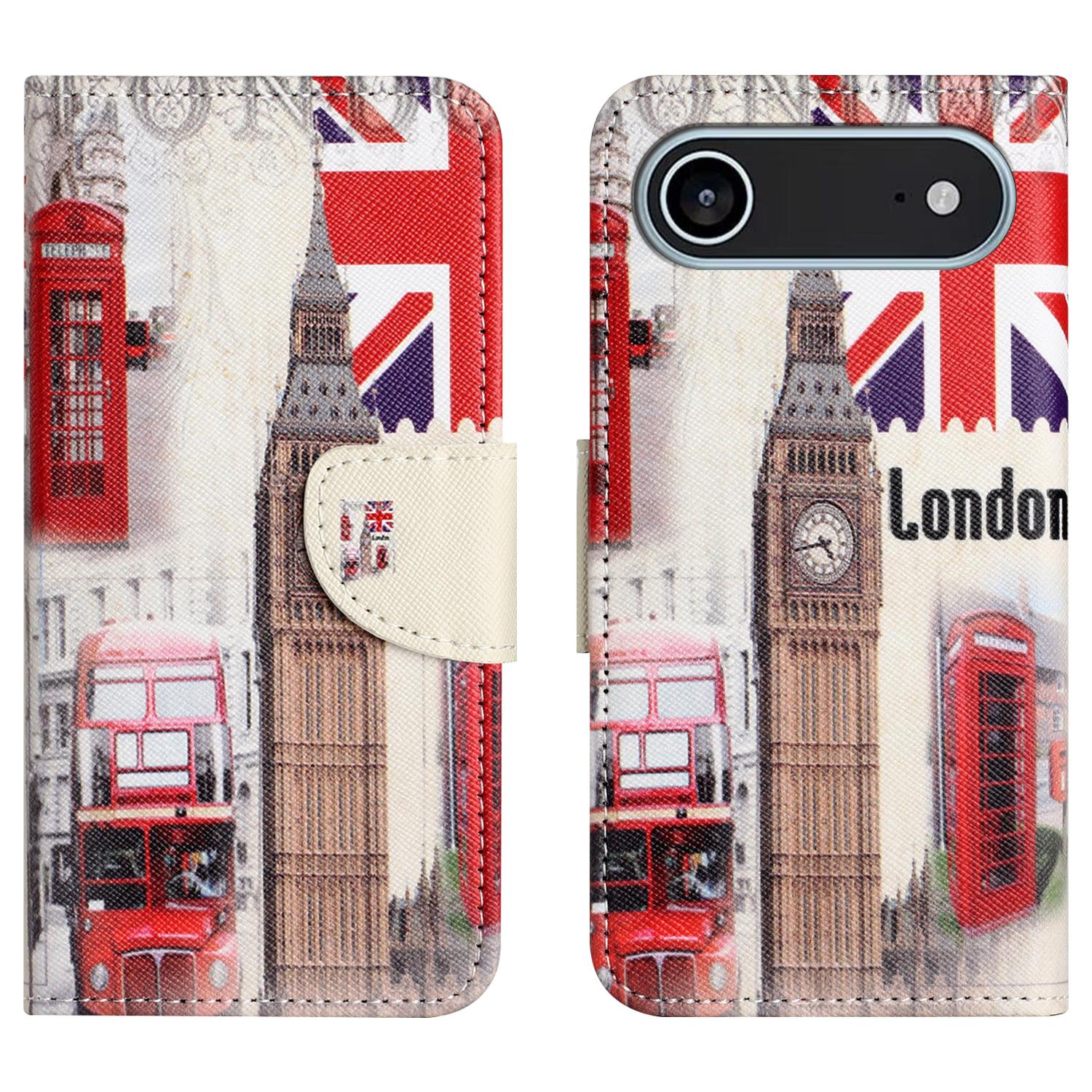 For iPhone Air Case Pattern Printing Cross Texture Leather Phone Cover I