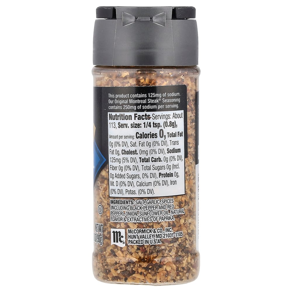 McCormick Grill Mates Montreal Steak Seasoning, 25% Less Sodium, 90g (3.18oz)