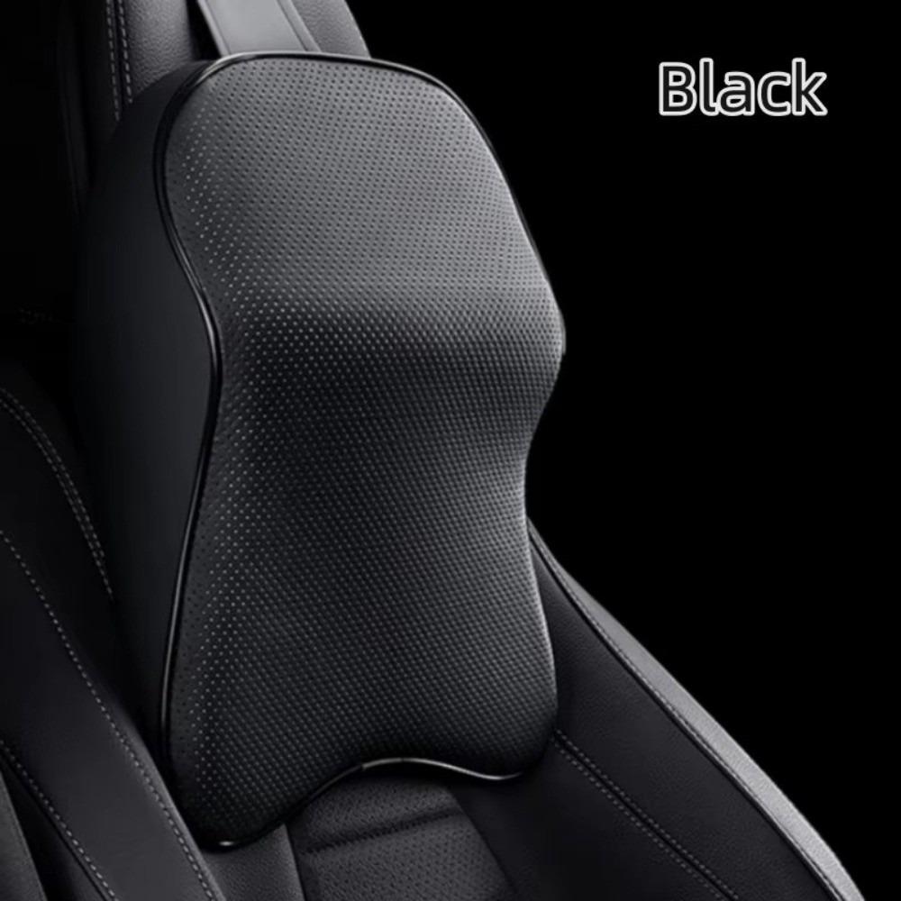 3D Nappa Headrest Cushion Solid Color Rest Pillow Universal Fit Car Neck Pillow for Car Travel чёрный