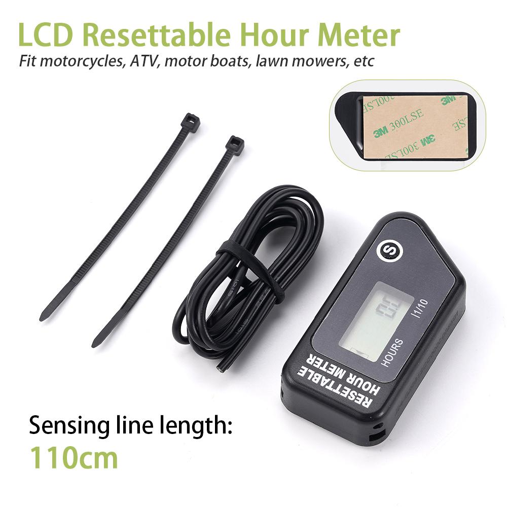 

Motorcycle Waterproof LCD Vibration Resettable Hour Meter ABS Counter For Motorcycle/ATV/Motorboat/Lawn Mower чёрный