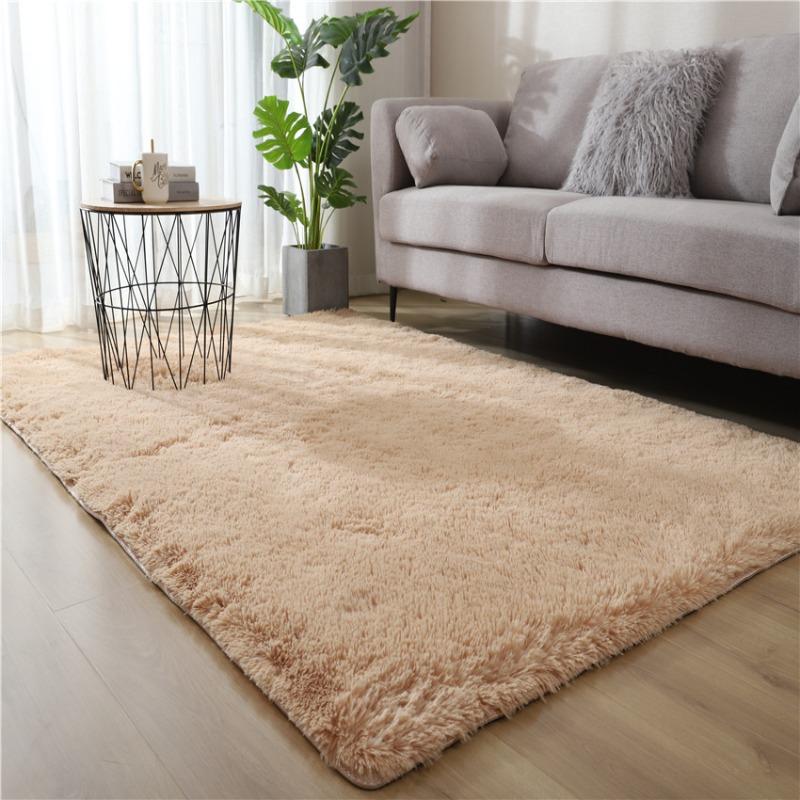 4.5cm Plush Shaggy Carpet Polyester Floor Rug Non-Slip Area Mat Bedroom Living Room Floor Covering Soft Pile Home Decor for Furniture Protection