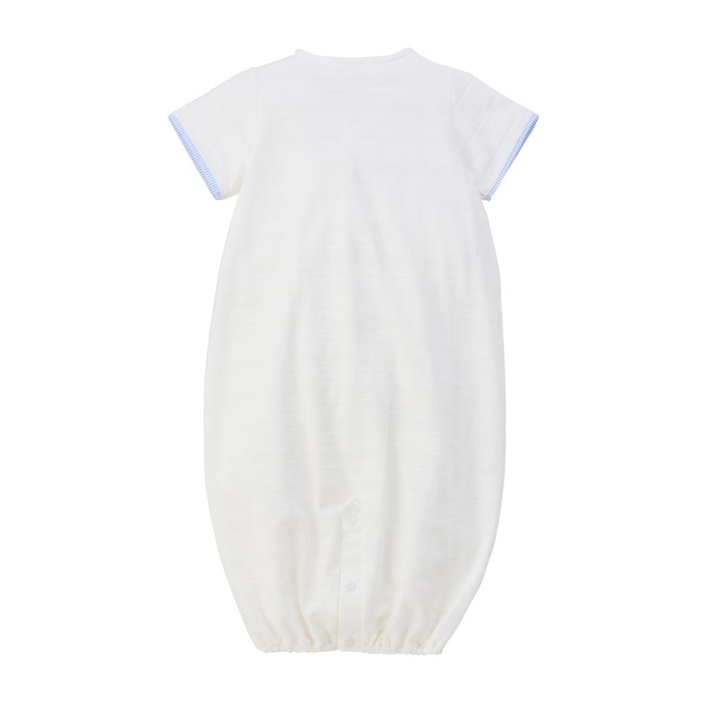 Short Sleeve Mini Coverall Made in Preparing for Baby White [Miki House] Two-Way Romper, Plain, Bear, Japan, Boys, Girls, Newborns, Birth, Baby,