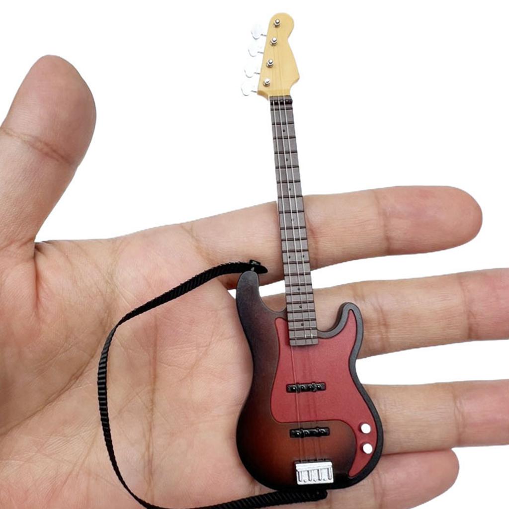 Miniature Guitar Model For Dollhouse 1/12 Scale High Detail Plastic Music Instrument Figurine Dollhouse Decoration