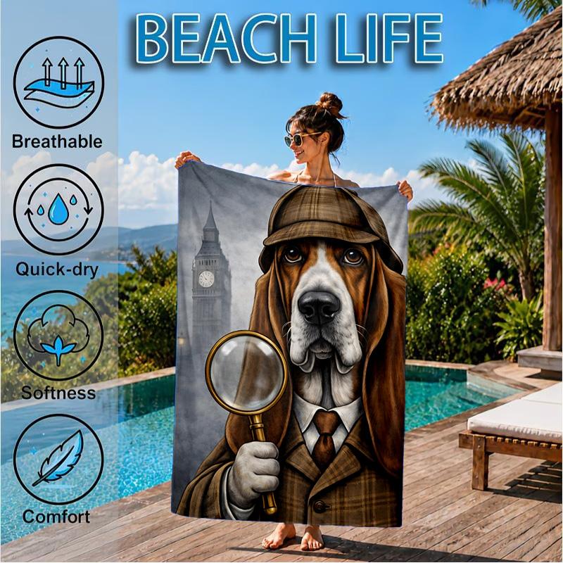 Sherlock Victorian Mystery Beach Towel, Microfiber Beach Towel, Perfect For Pool, Beach, Travel, Home Decor Beach Party Fan Gifts
