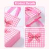 Pink Bow Non-woven Gift Bags Pink Bow Birthday Party Decorations Kids Girls Favors Gifts  Handbags Wedding Baby Shower Supplies