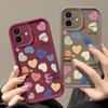Colorful Love Hearts Pattern Case For IPhone 16 Pro Max 15 14 Plus 13 12 11 Pro Max Shockproof Soft TPU Phone Cover Funda Coque