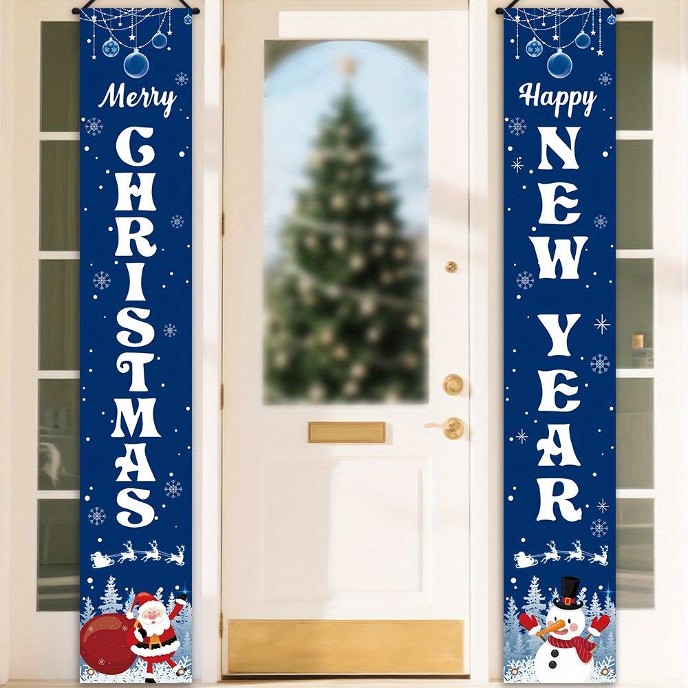 Merry Christmas Couplet Banner 1 Pair Polyester Indoor Outdoor Decor