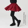 Teens School Girls Culottes Fleece Lined Skirt-Pants Winter Thickened Skirted Leggings Kids Fake Two-Piece Pleated Skirt Tights