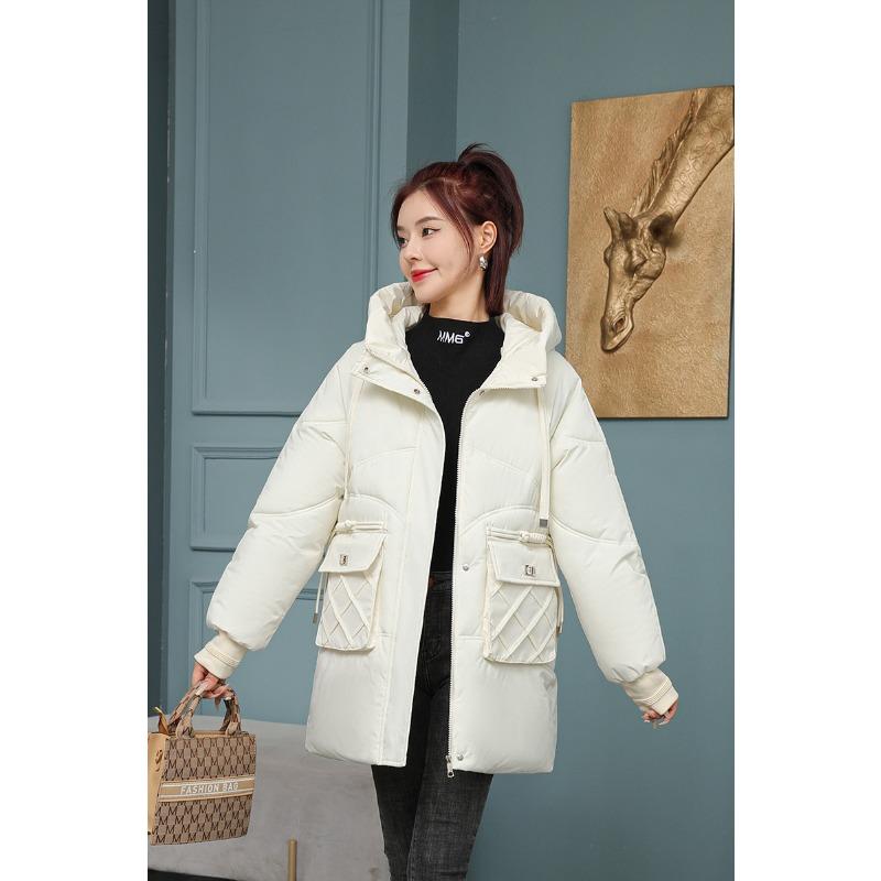 New Year's New Down Jacket Women's Short Style Thickened Hooded Bread Coat Winter Warm All-match Coat
