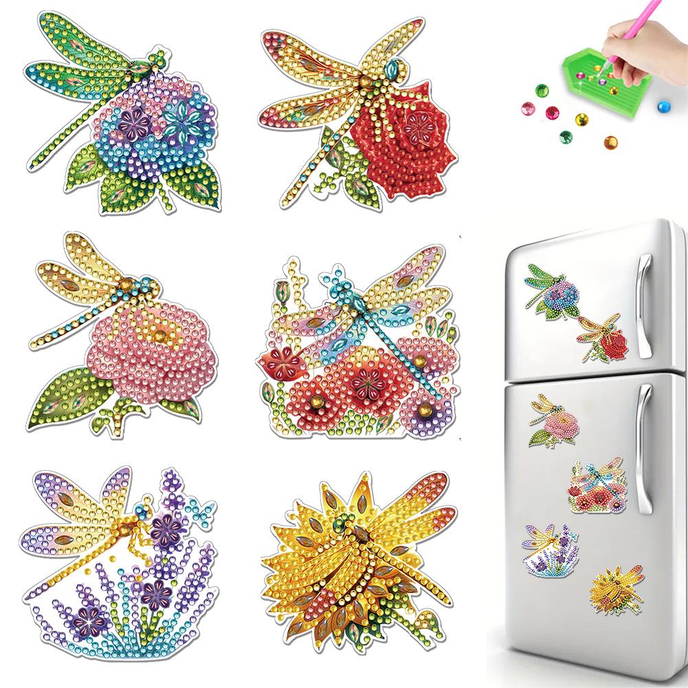 

6Pcs Fridge Magnets Diamond Art Diamond Painting Kits DIY Diamond Art Refrigerator Magnets DIY Art Crafts for Adults Beginners