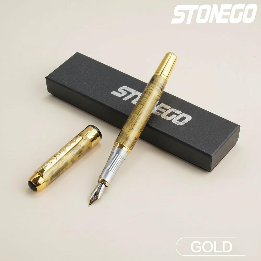 

Luxury Fine Nib Gold Arrowhead Fountain Pen Retro Design Smooth Writing Ink Refill Converter Office Supplies золотий