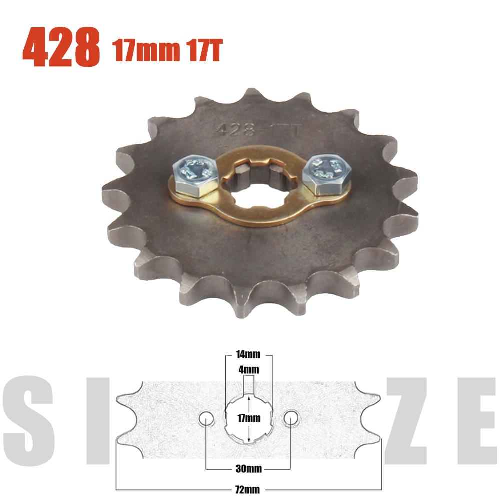 428# 17mm Front Engine Sprocket 10 11 12 13 14 15 16 17 18 19T Tooth For Dirt Pit Bike ATV Quad Go Kart Buggy Scooter Motorcycle
