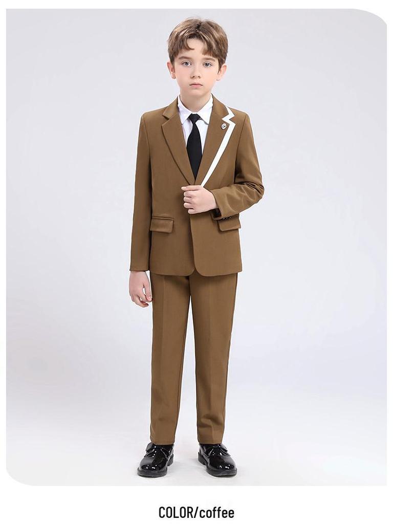 Boys' British Gentleman Suit Set - Formal Wear for Piano, Host Speech, or First Birthday