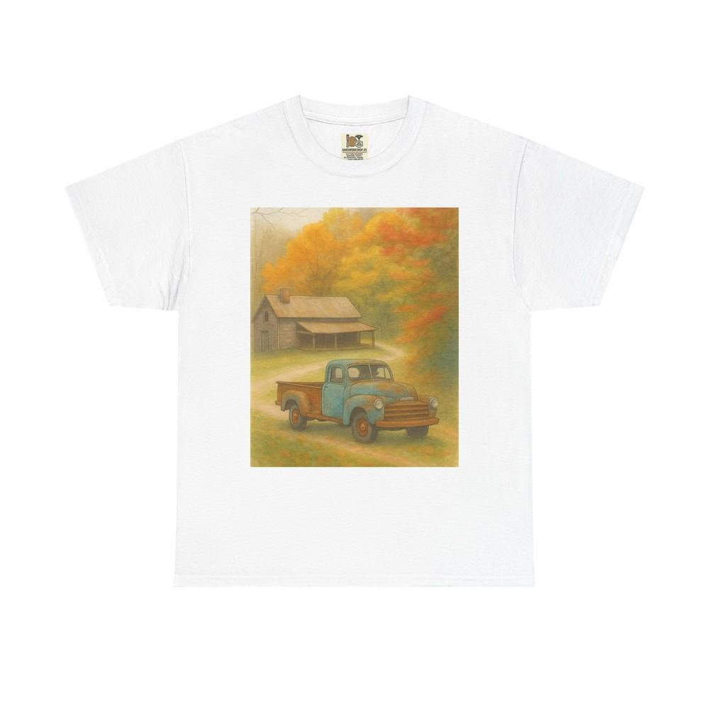

Autumn Vintage Truck Tee | Cozy Fall Apparel, Gift for Him, Harvest Style, M