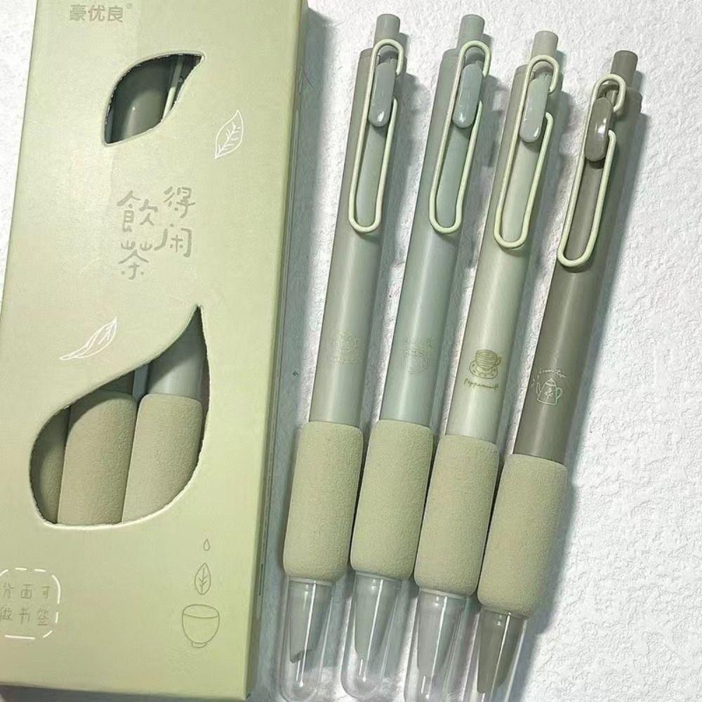 4PCS/Box 0.38MM Tip Fountain Pen Replaceable Ink Sac Gel Pen Quick-drying Neutral Pen  Student Test