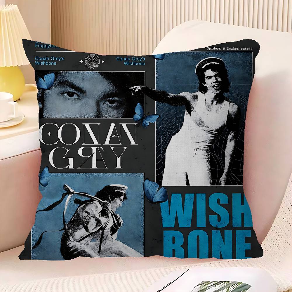 CConans Grayssinger Pillow Covers Cartoon Sofa Decorative Home Doublesided Printing Short Plush Cute Cushion Cover