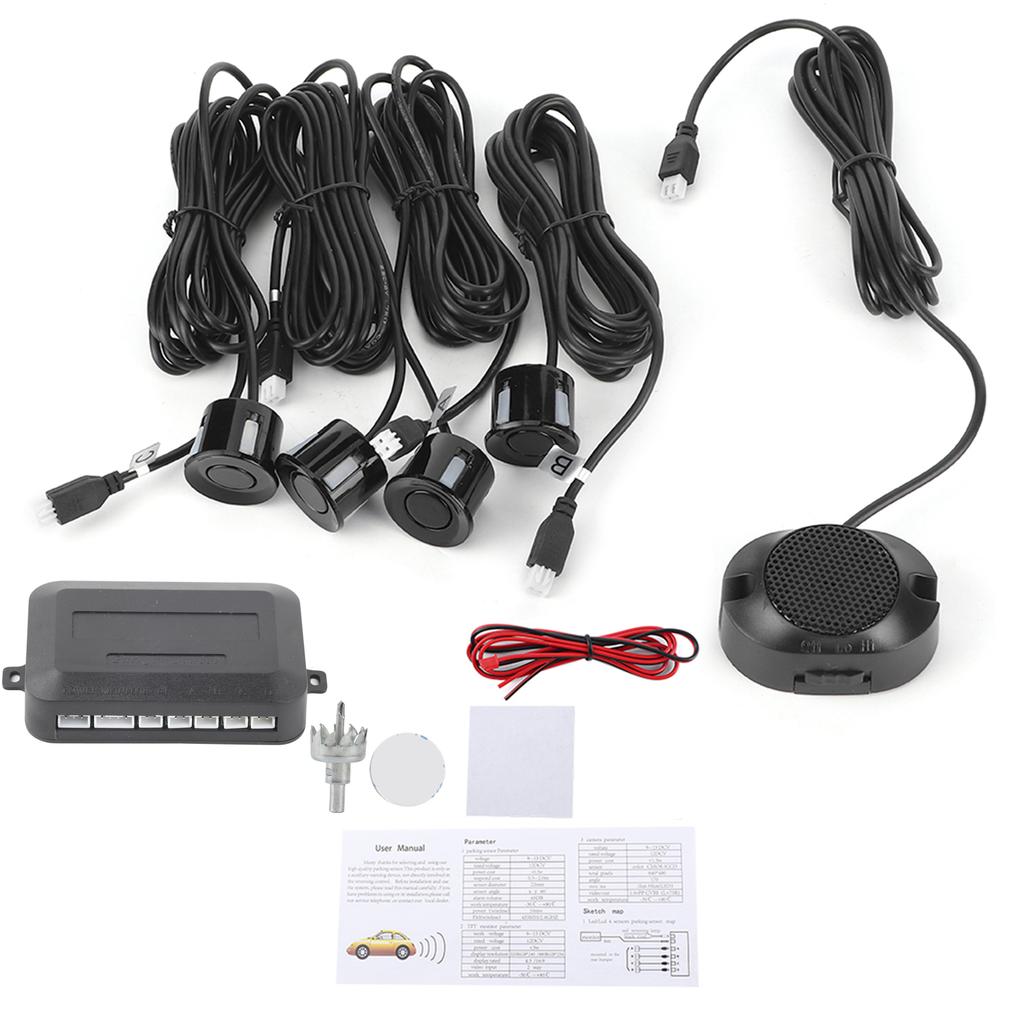 Car Parking Sensor Backup Radar Reversing Assistance Aid Kit with Audio Buzzer Alarm