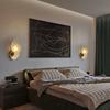 Modern Natural Round Marble LED Wall Lamp Sconce Gold Metal Atmosphere Lighting Fixtures For Bedroom Bedside Parlor Restaurant