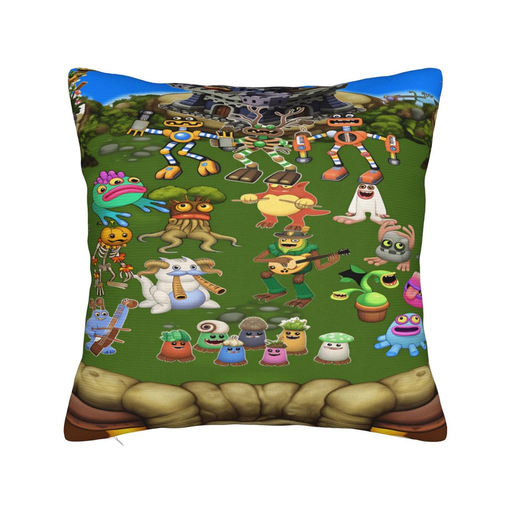 My S-Singings M-Monsters Pillow Case Kawaii Pillow Cover Graphic Pillowcases For Living Room Sofa
