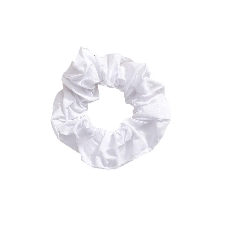 Pure Cotton White Tie-Dye Scrunchie Hair Tie Accessory for Women